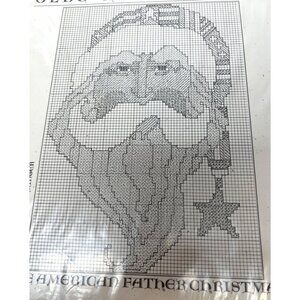 Vintage Curtis Boehringer American Father Christmas Cross Stitch Pattern